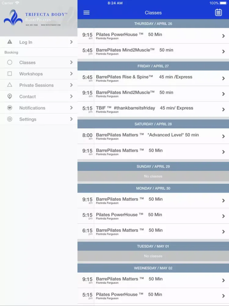 Trifecta Body BarrePilatesVib iPad  Screenshots