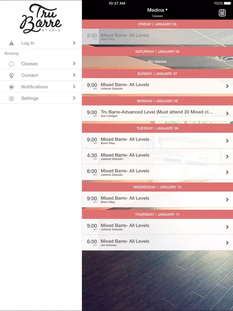 Zrzuty ekranu Tru Barre Studio iPad 