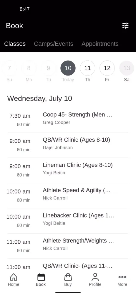 1UP Sports Performance Screenshots