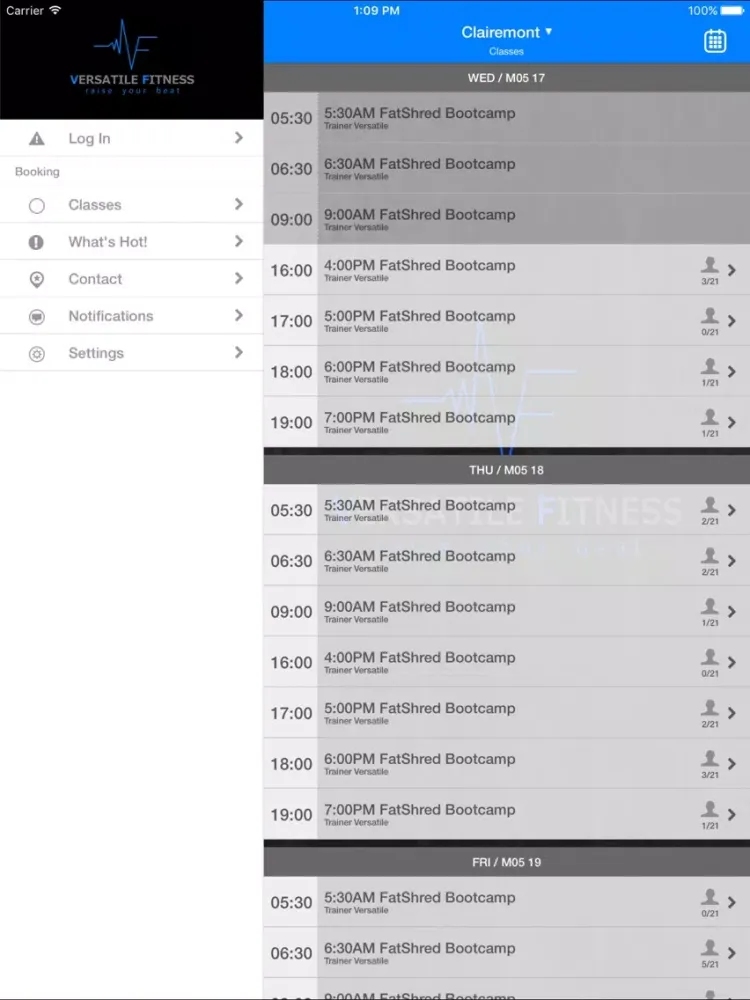 Versatile Fitness iPad  Ekran Görüntüleri