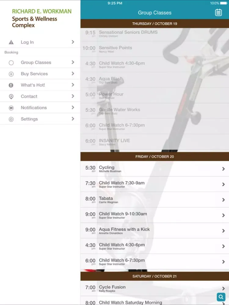 Ảnh chụp màn hình của Workman Sports Complex iPad 
