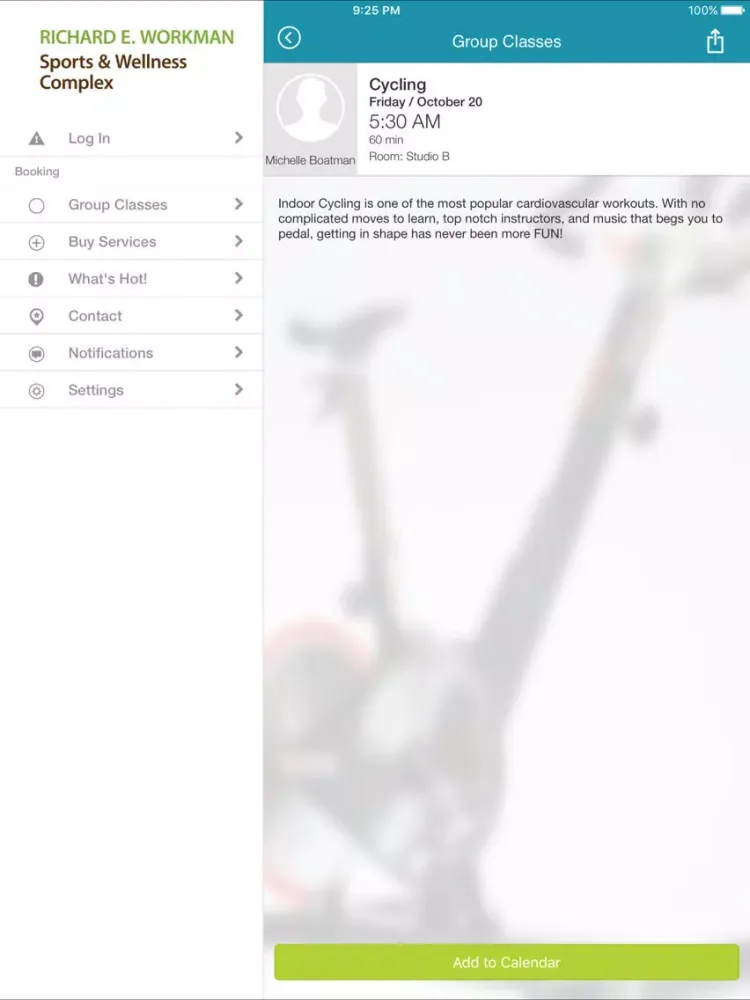 Ảnh chụp màn hình của Workman Sports Complex iPad 