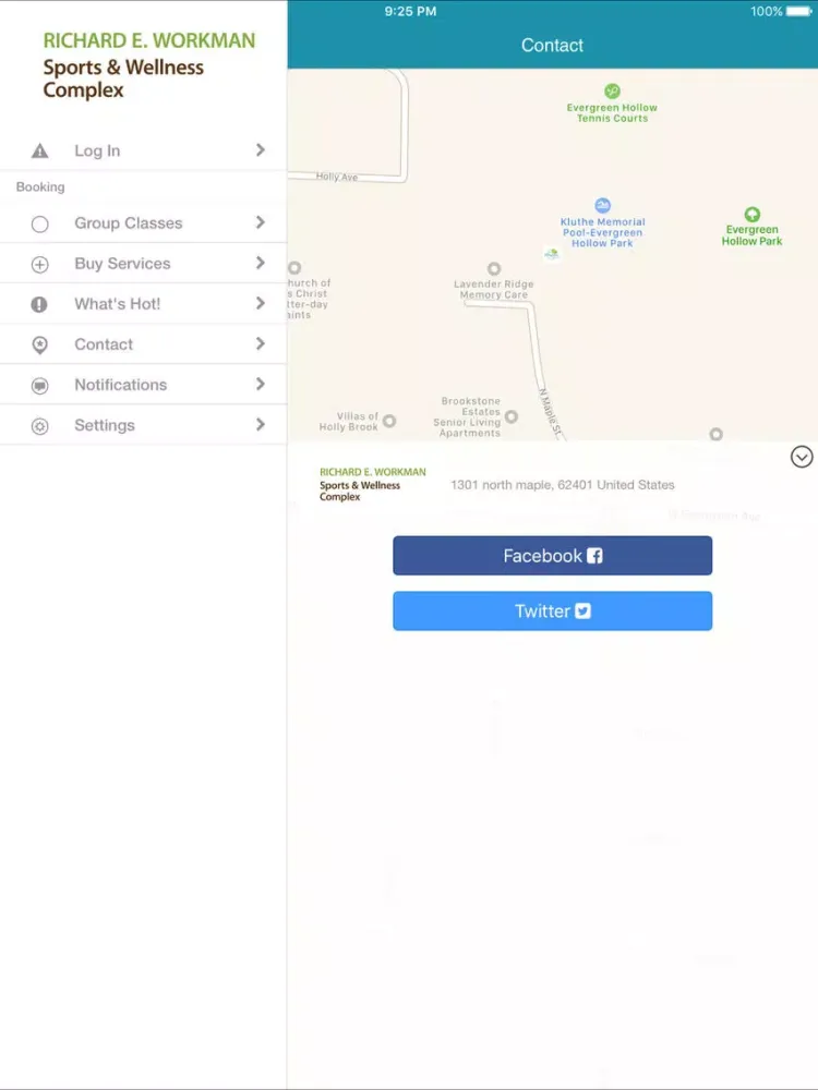 Ảnh chụp màn hình của Workman Sports Complex iPad 