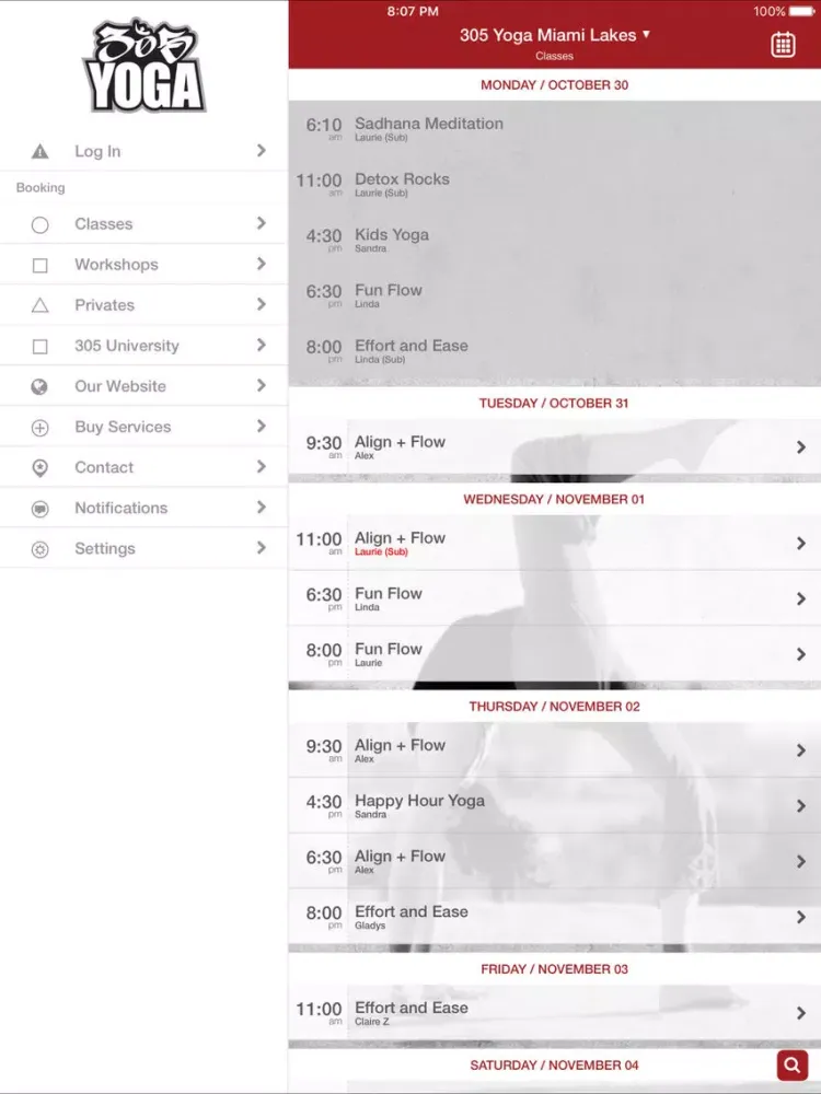Capturas de tela do 305 Yoga iPad 