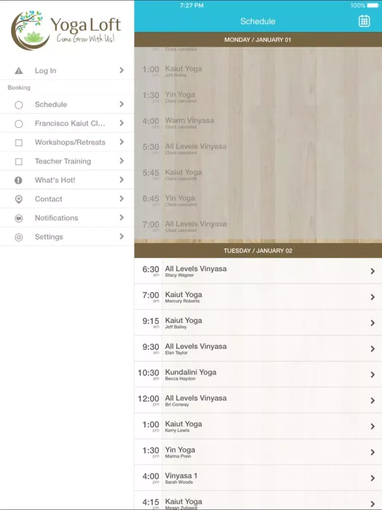 Yoga Loft iPad  স্ক্রিনশট