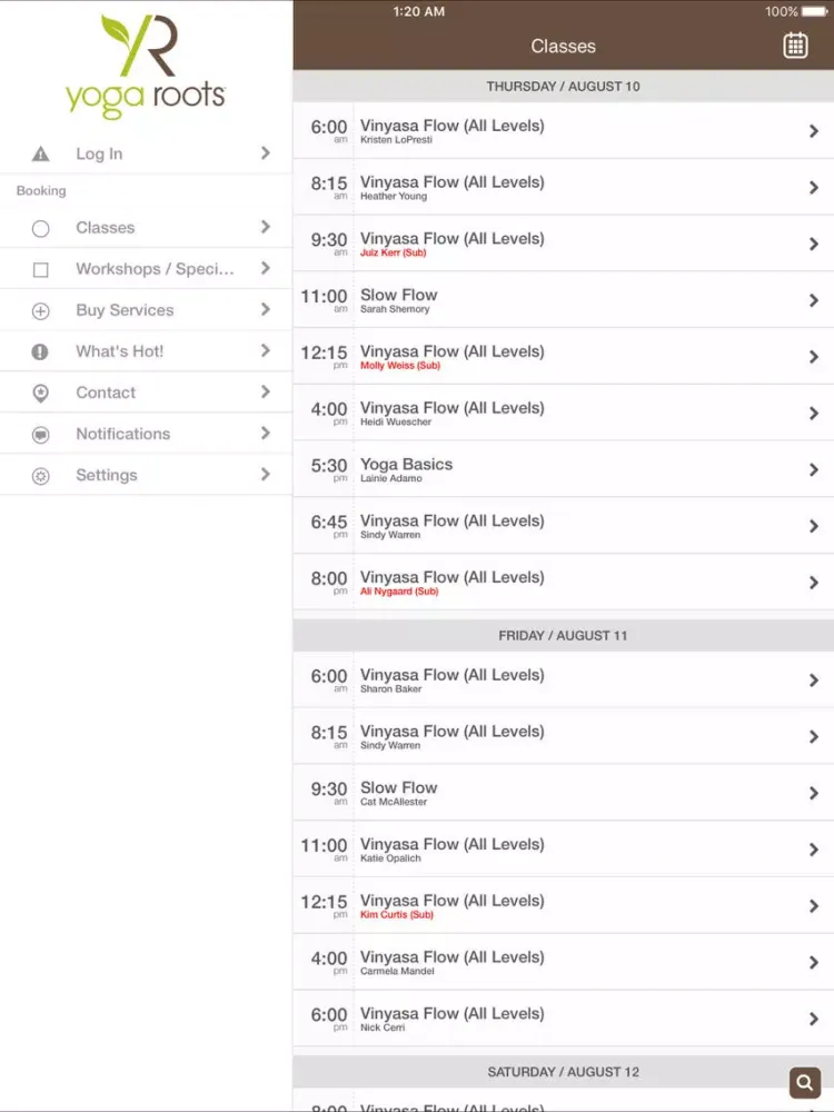 Zrzuty ekranu Yoga Roots iPad 