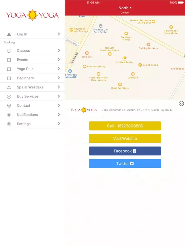 Yoga Yoga Austin Schedule App iPad 应用截图