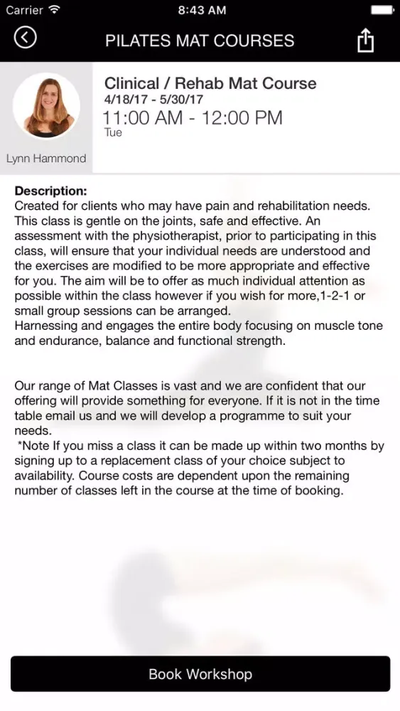 Ảnh chụp màn hình của Zoe Hodgson Pilates
