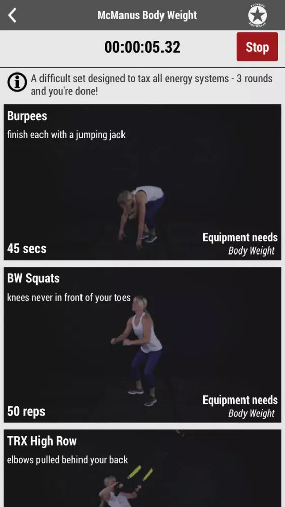 Capturas de tela do Fitness Republic Daily Workout