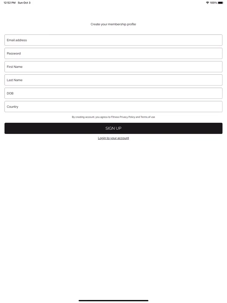 Ảnh chụp màn hình của FitSecret iPad 