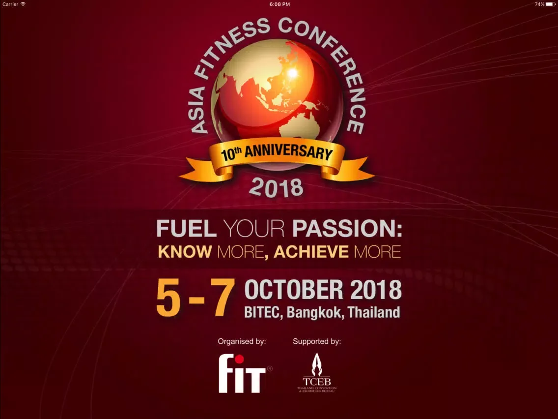 Capturas de tela do Asia Fitness Conference iPad 