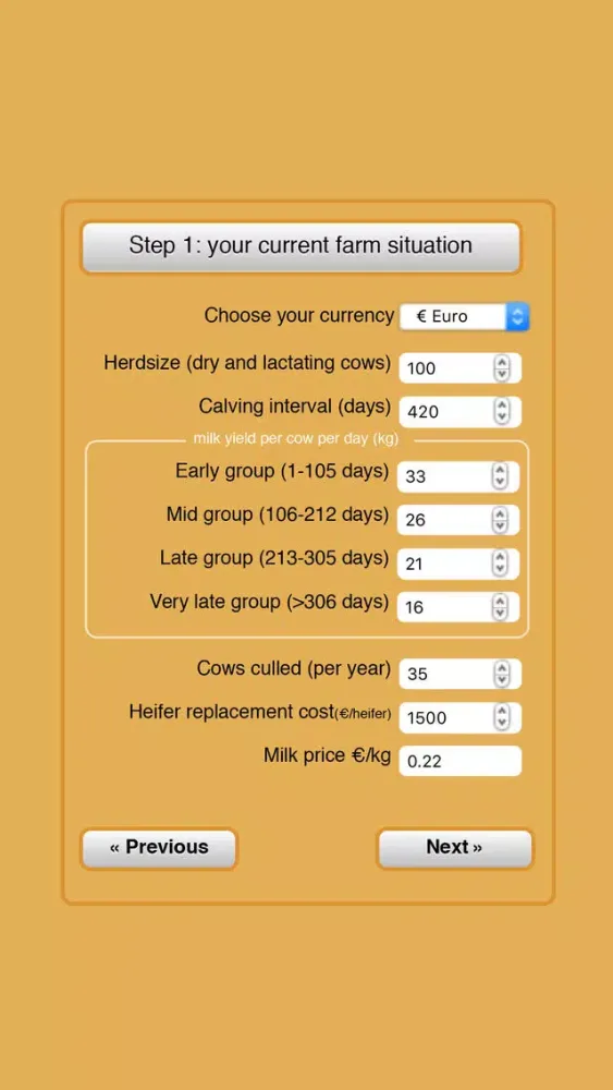 Zrzuty ekranu Fertility Profit Calculator