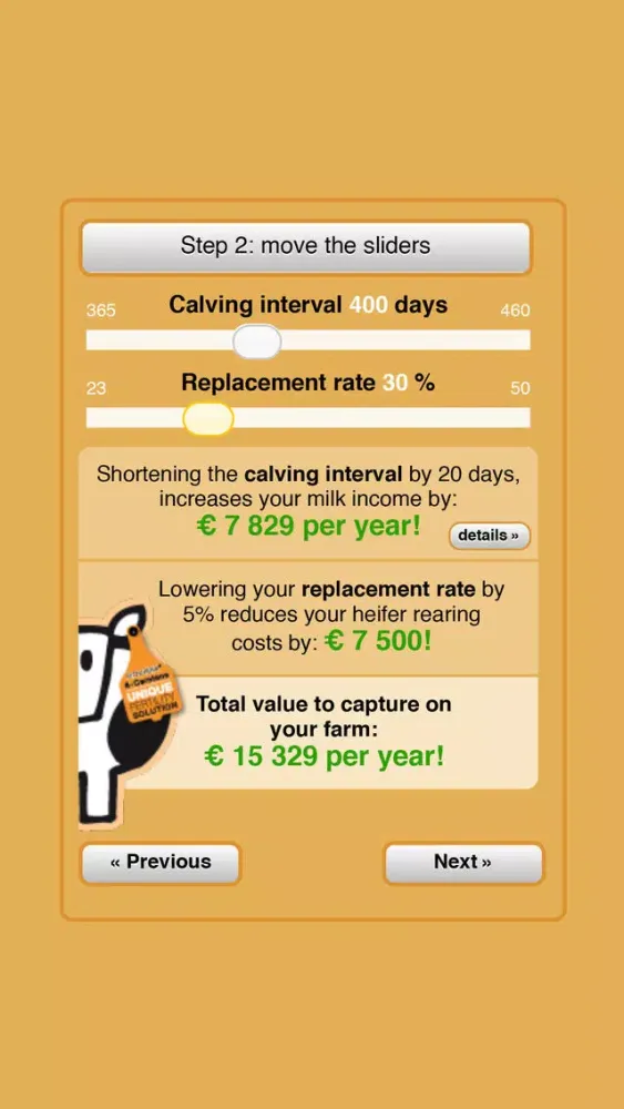 Zrzuty ekranu Fertility Profit Calculator