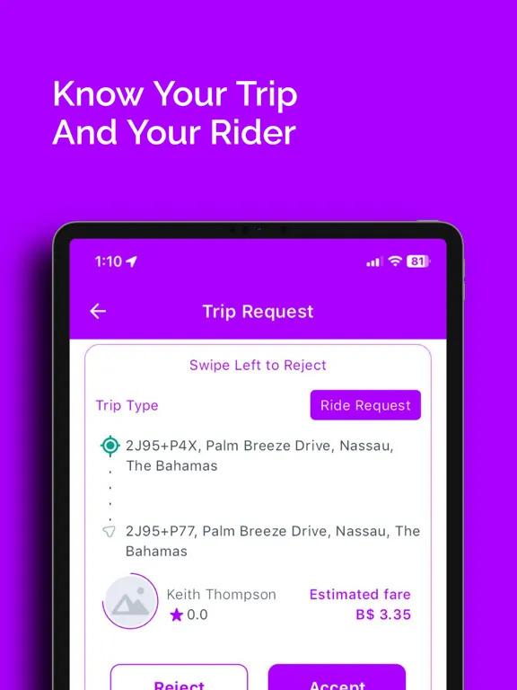 Capturas de tela do Fiv RideShare Driver iPad 