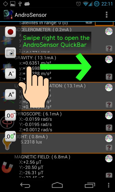 AndroSensor应用截图