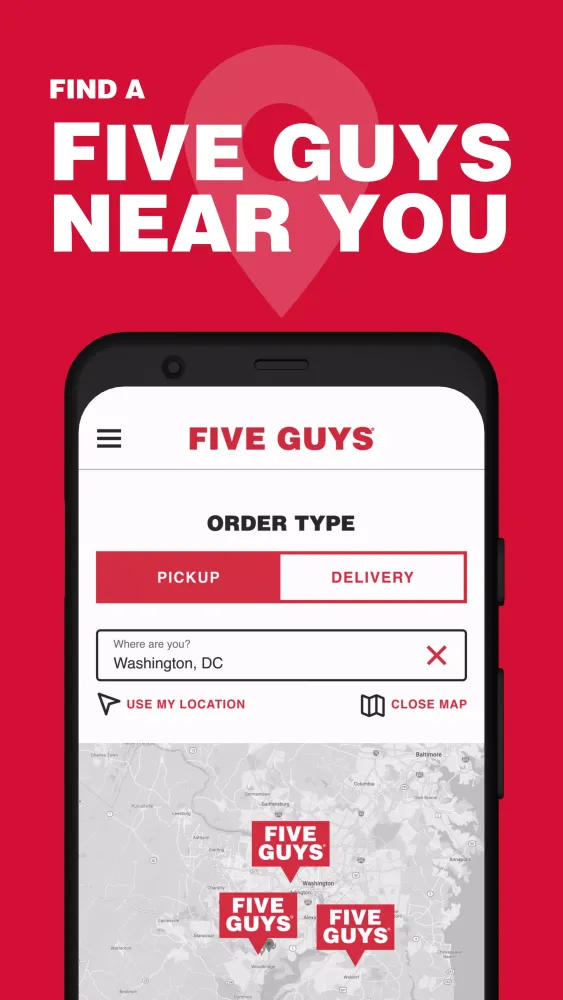 Five Guys Burgers & Fries應用截圖