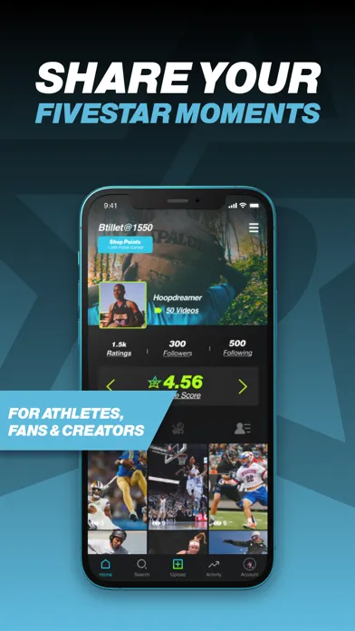 Capturas de tela do Fivestar: Sports Highlight App