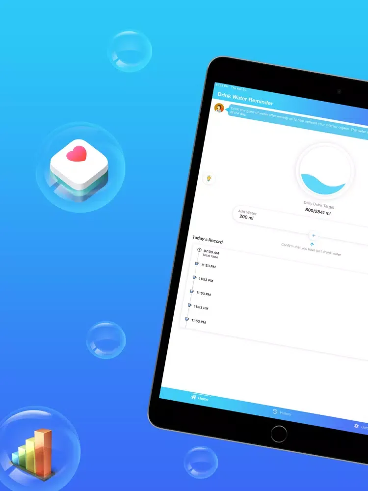 Capturas de tela do Water Reminder - Stay Healthy iPad 