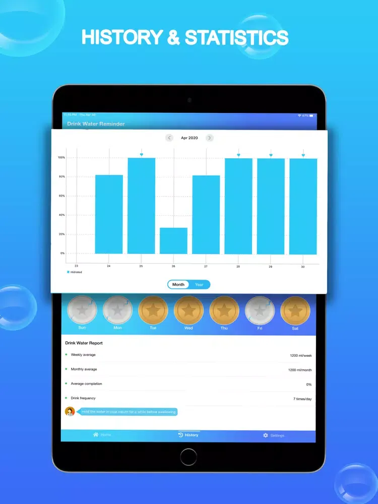 Capturas de tela do Water Reminder - Stay Healthy iPad 