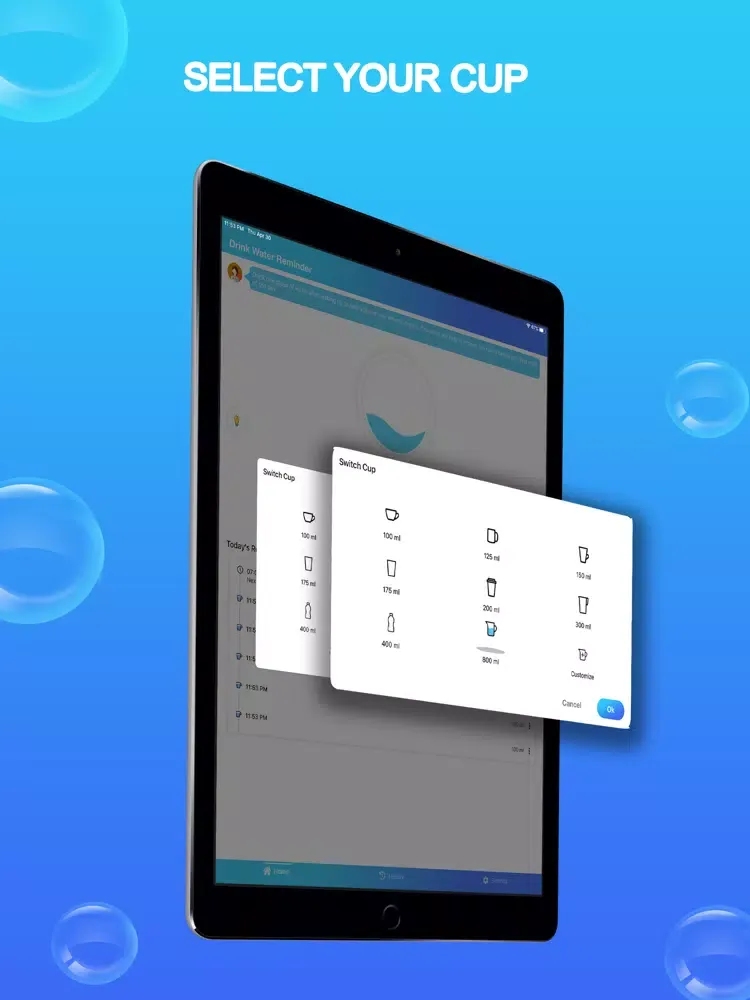 Capturas de tela do Water Reminder - Stay Healthy iPad 