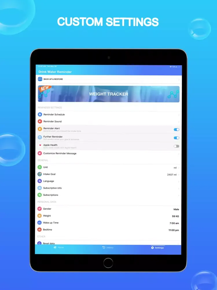 Capturas de tela do Water Reminder - Stay Healthy iPad 