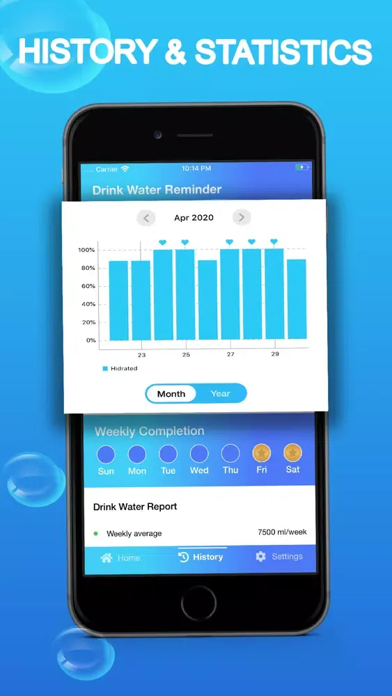 Capturas de tela do Water Reminder - Stay Healthy
