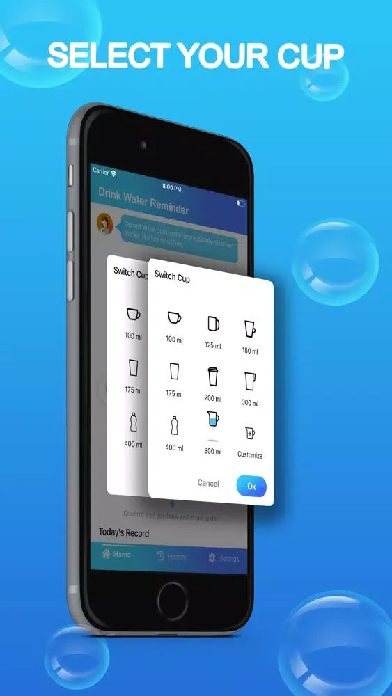 Capturas de tela do Water Reminder - Stay Healthy