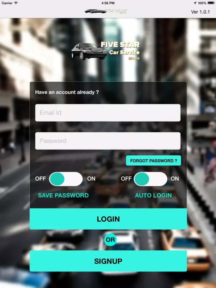 Capturas de tela do Five Star Car Service NJ iPad 