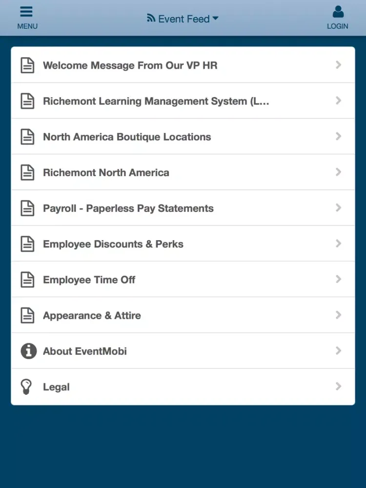 Richemont iPad  Screenshots