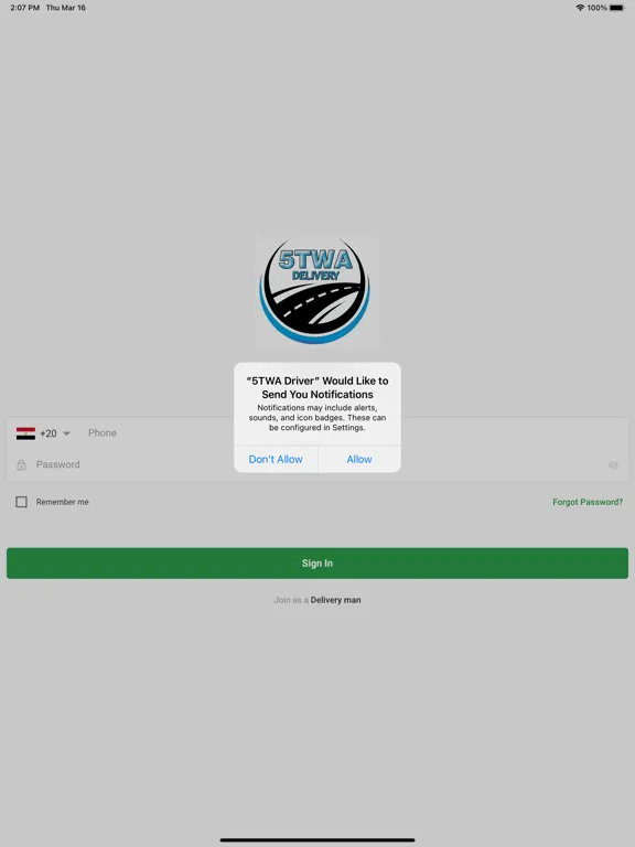 Tangkapan skrin 5TWA Driver iPad 