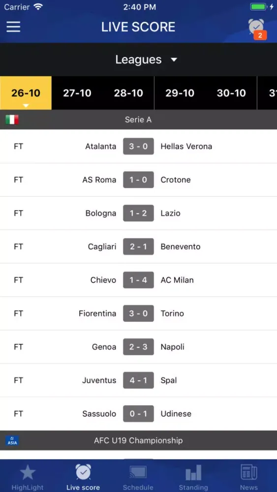 Football TV - Football Scores স্ক্রিনশট