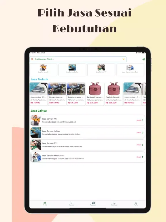 Capturas de pantalla de Fixsjasa - Servis AC & Cuci AC iPad 