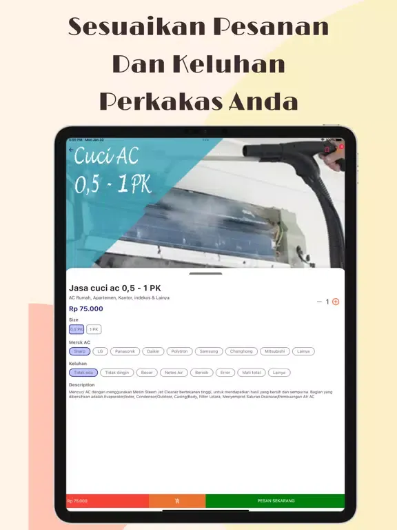 Capturas de pantalla de Fixsjasa - Servis AC & Cuci AC iPad 