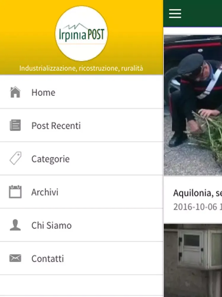 Tangkapan layar Irpinia Post iPad 