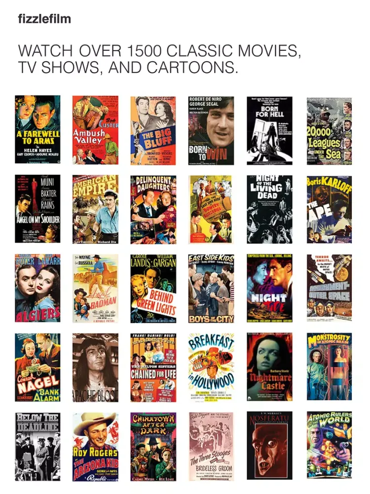 fizzlefilm - watch classic movies & tv shows iPad  स्क्रीनशॉट