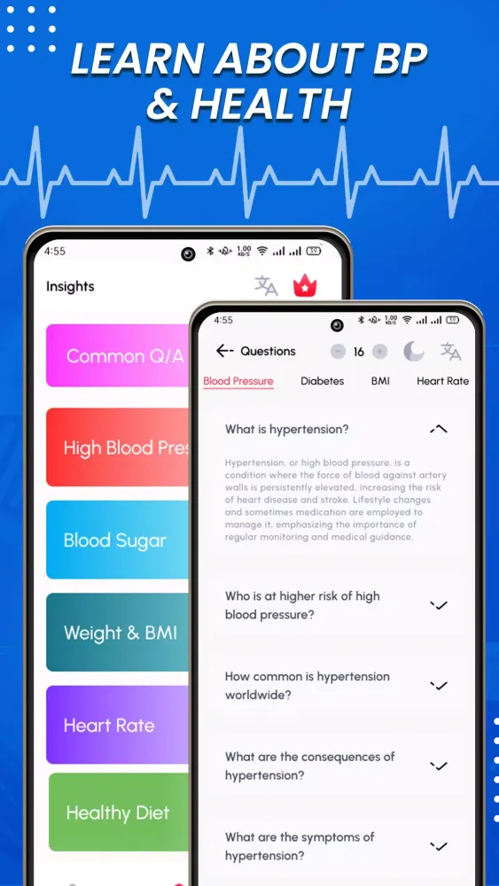 Blood Pressure Monitor Screenshots