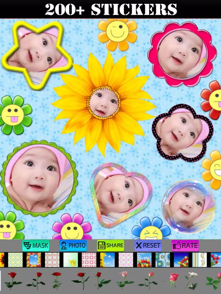 Best Flower Photo Frames Masks iPad  Ekran Görüntüleri