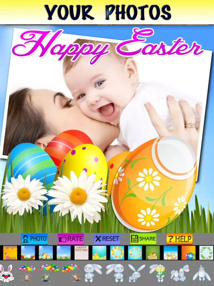 تصاویر Happy Easter Photo Frames and Stickers iPad 