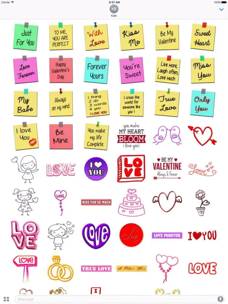 تصاویر Amazing Love Stickers for iMessage iPad 