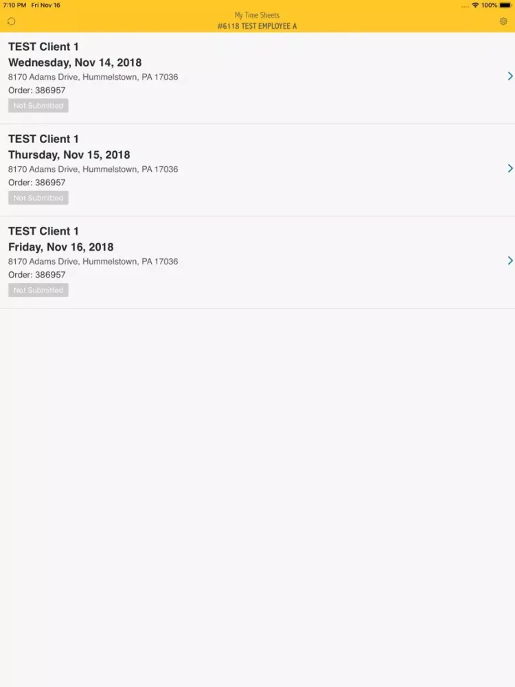 Ảnh chụp màn hình của FF Time Sheet iPad 