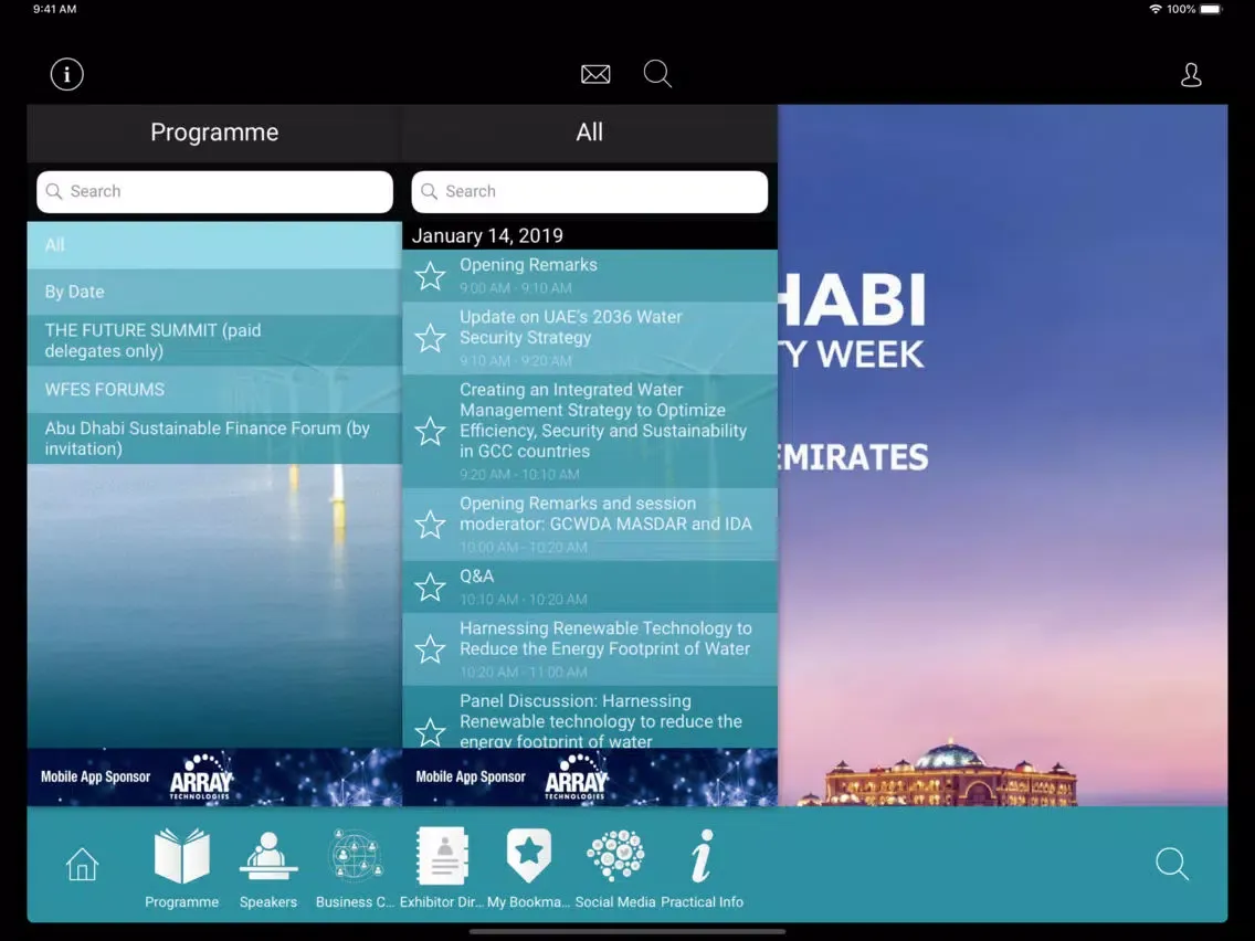 Capturas de tela do Abu Dhabi Sustainability Week iPad 