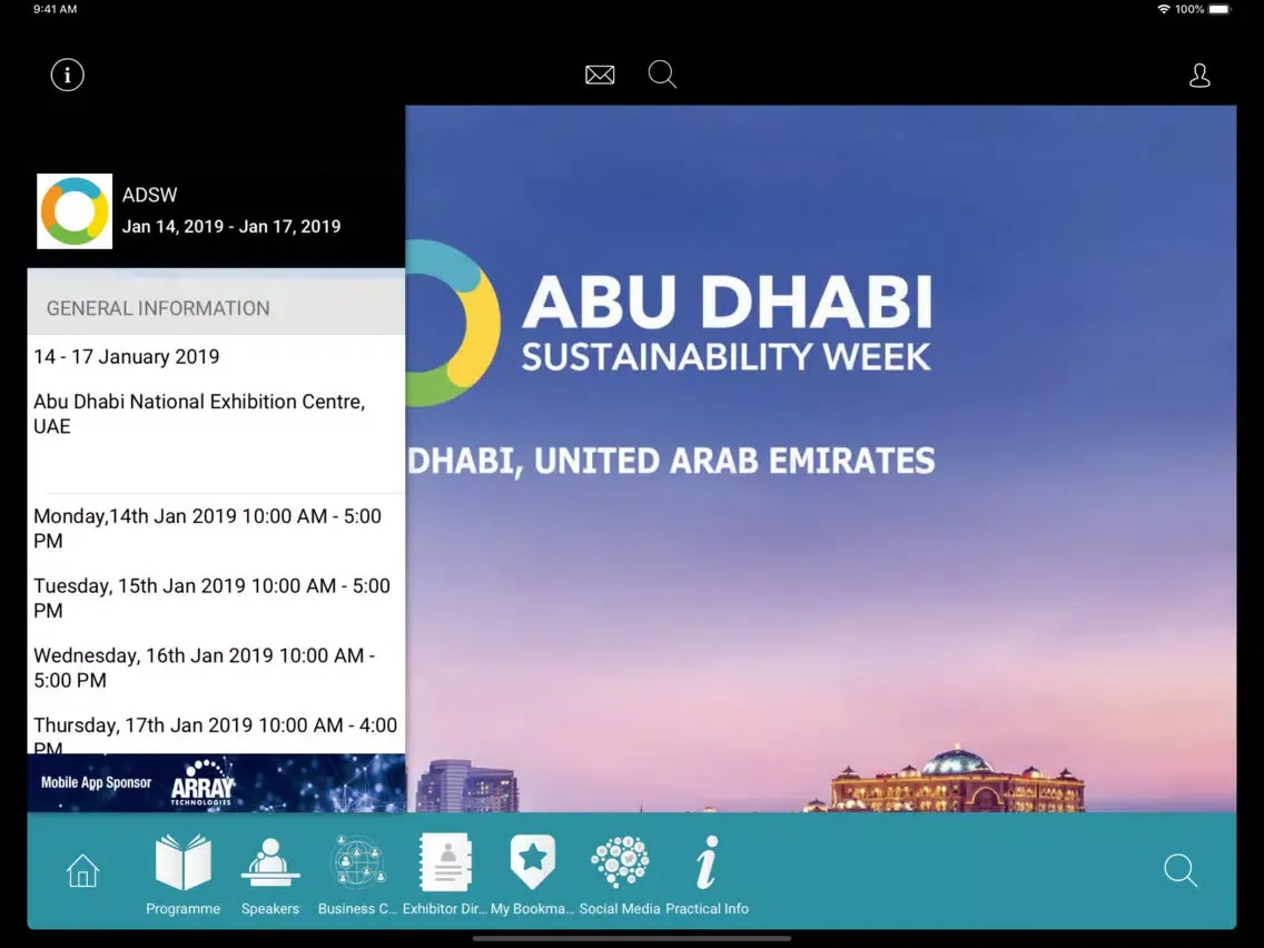 Capturas de tela do Abu Dhabi Sustainability Week iPad 
