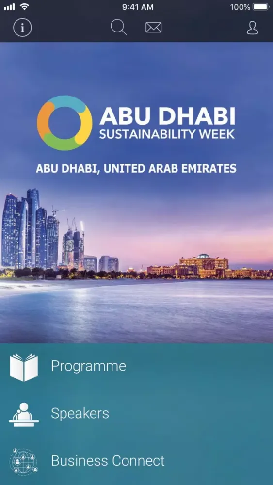 Capturas de tela do Abu Dhabi Sustainability Week