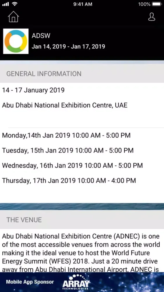 Capturas de tela do Abu Dhabi Sustainability Week