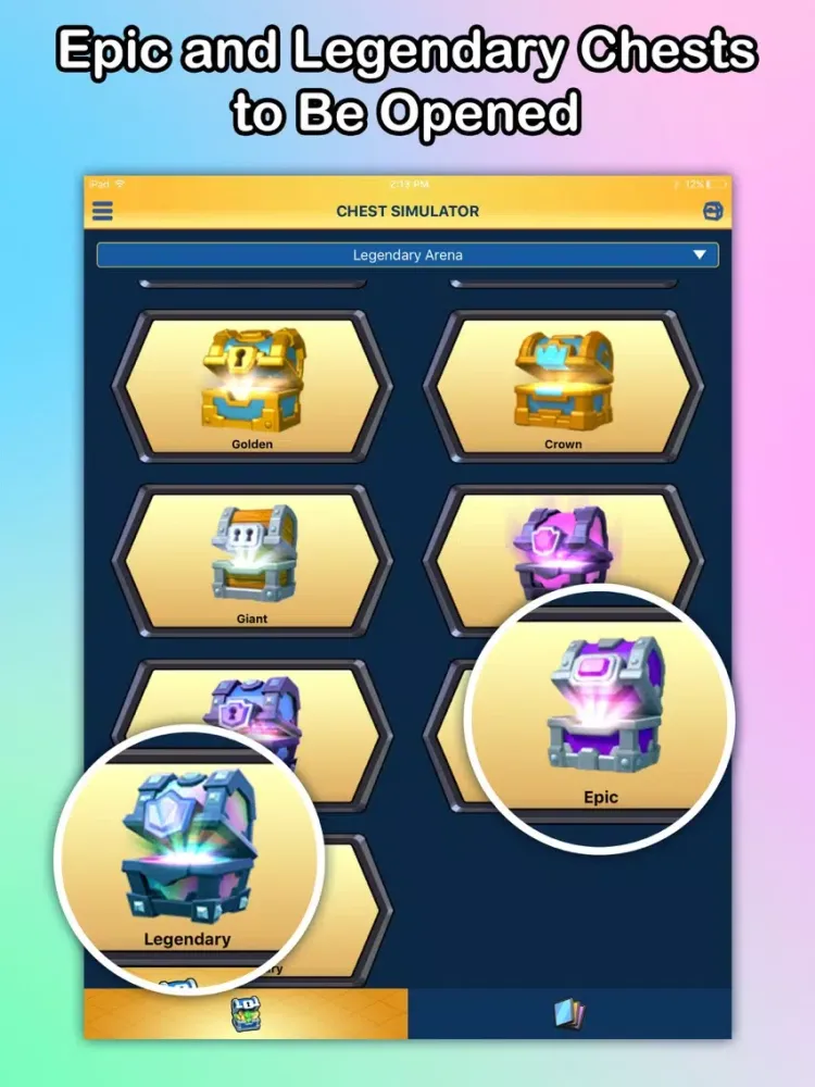 Chest Simulator for Clash Royale Free iPad  سکرین شاٹس