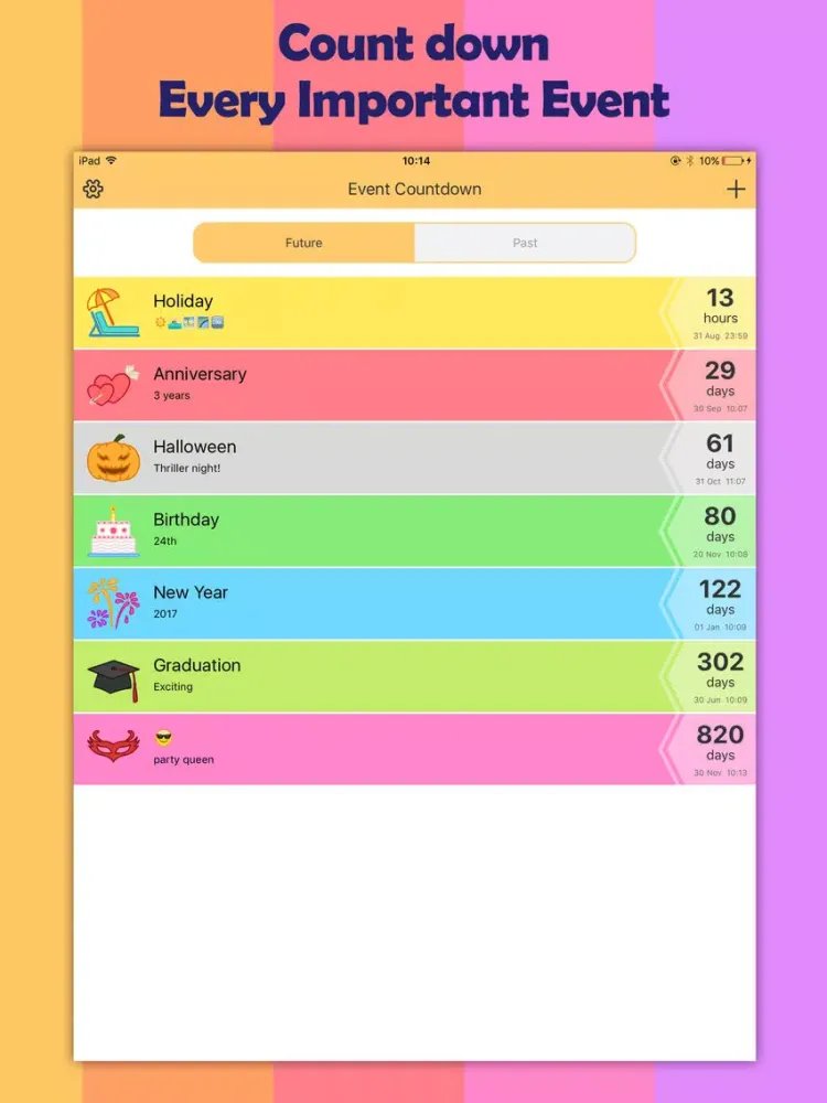 Capturas de pantalla de Event Countdown - Planner and Calendar App for Anniversary Events iPad 