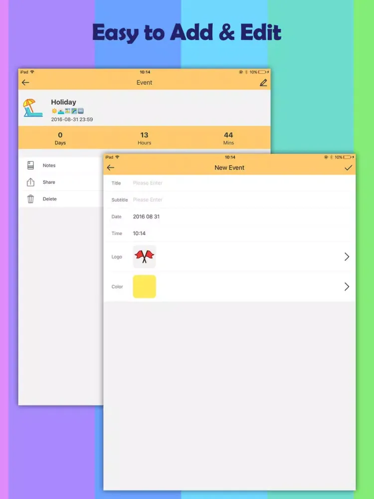 Capturas de pantalla de Event Countdown - Planner and Calendar App for Anniversary Events iPad 