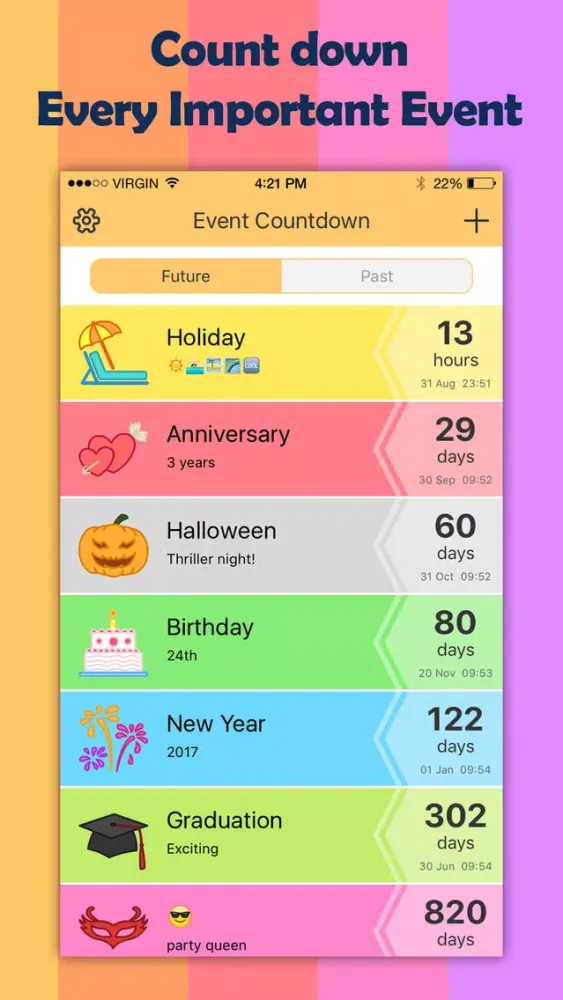 Capturas de pantalla de Event Countdown - Planner and Calendar App for Anniversary Events