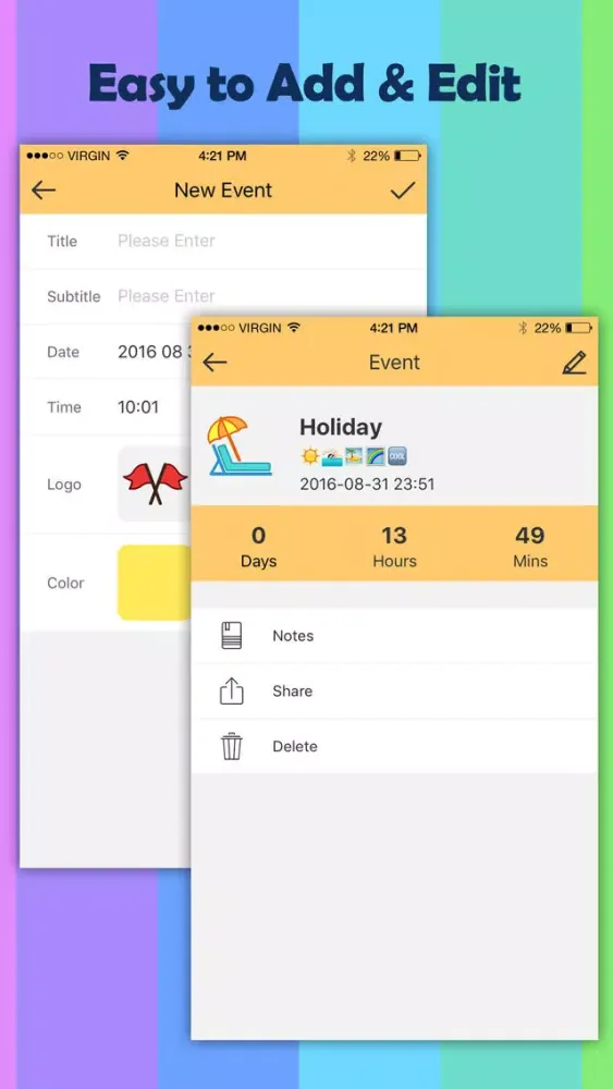 Capturas de pantalla de Event Countdown - Planner and Calendar App for Anniversary Events
