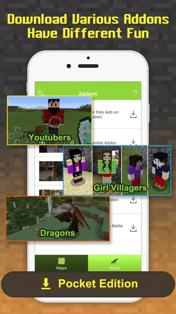 Tangkapan skrin Free Addons - MCPE maps & add ons for Minecraft PE